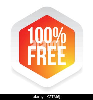 Hundred percent free label Stock Vector