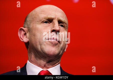 John Healey at Labour Party Autumn Conference on Tuesday 26 September 2017 held at Brighton Centre, Brighton. Pictured: John Healey, Shadow Secretary of State for Housing. Stock Photo