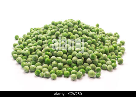 Frozen peas heap isolated on white background Stock Photo