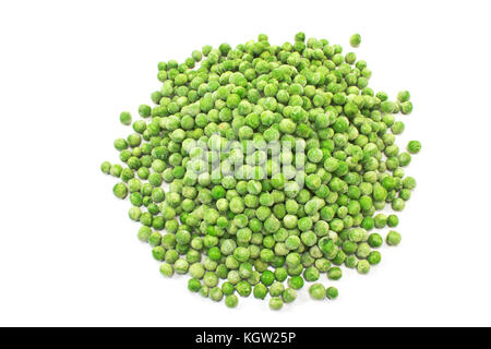Frozen peas heap isolated on white background Stock Photo