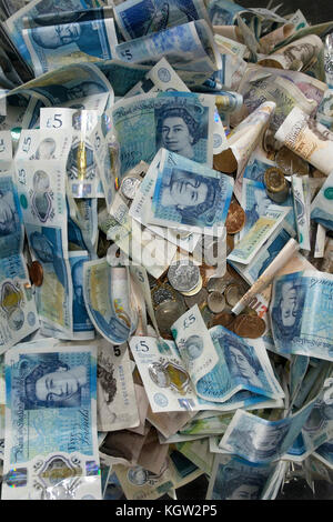 Assorted British currency Stock Photo