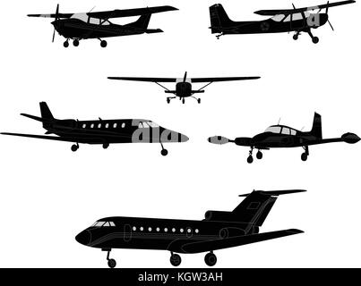 airplane silhouettes - vector Stock Vector