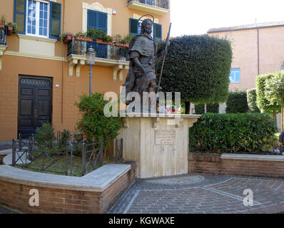 Fondi, Italy - 10 june 2013: Statue of St. Rocco. Fondi's urban core is located in the south pontino halfway between Rome and Naples. Stock Photo