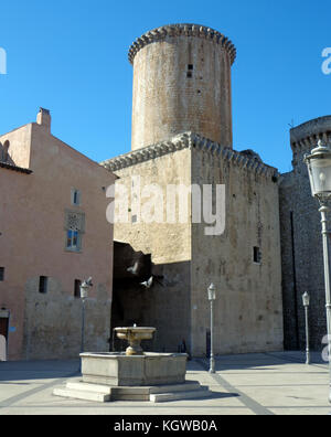 Fondi, Italy - 10 june 2013: Baronial Caetani Castle built in 1319. Fondi's urban core is located in the south pontino halfway between Rome and Naples Stock Photo