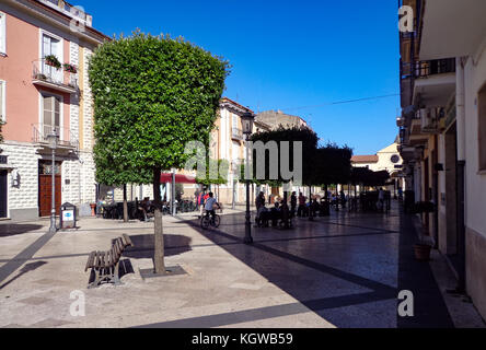 Fondi, Italy - 10 june 2013: View of Matteotti square. Fondi's urban core is located in the south pontino halfway between Rome and Naples. Stock Photo