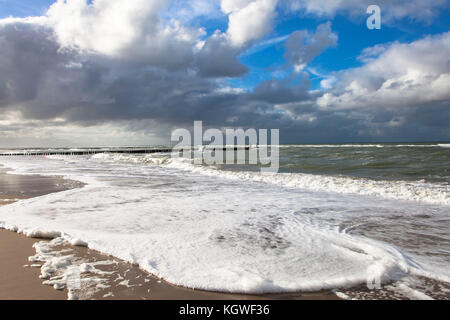 Netherlands, Zeeland, at the beach between Oostkapelle and Domburg on the peninsula Walcheren, groins.  Niederlande, Zeeland, am Strand zwischen Oostk Stock Photo