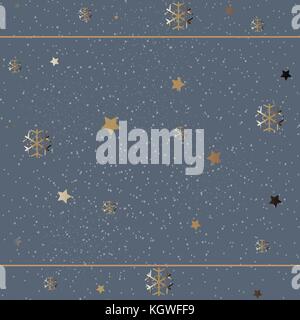 Gold and Silver Frame. For Cards, postcards, backgrounds, etc. Winter Holiday, Christmas Themes. Vector Illustration. Stock Vector