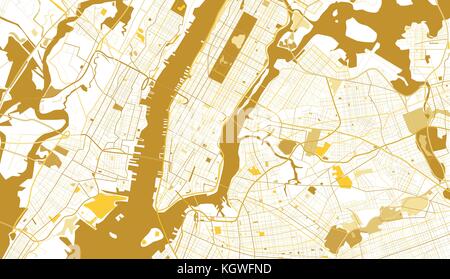 New York City Golden Map. Vector Illustration. Stock Vector