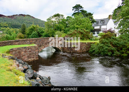 Old rock bridge in Gairloch on the Atlantic Coast of Scotland in Wester Ross Stock Photo