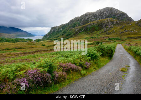 Loch Ewe in Wester Ross, on the west coast of Scotland and the Atlantic Ocean Stock Photo