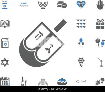Jewish Holiday Hanukkah icons set. Vector illustration set Stock Vector