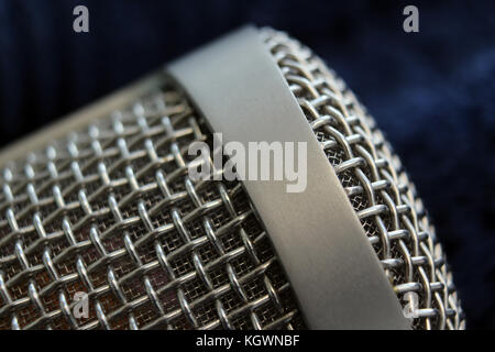 Condenser Microphone grill, close Up Stock Photo