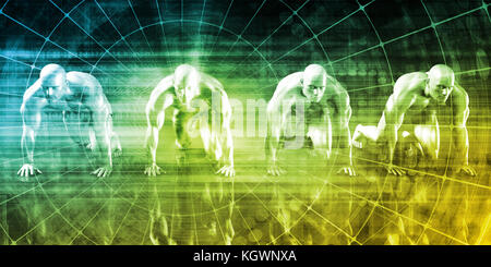 Data Network with Fast Moving Data Packets Stock Photo