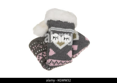 Knitted woolen socks isolated on white background. Stock Photo