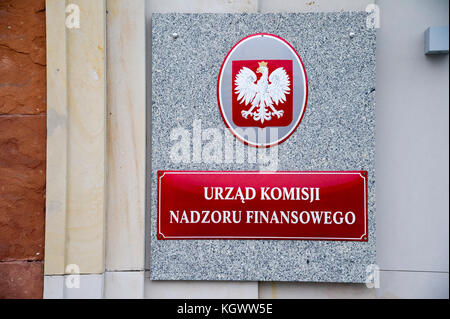 Head office of Financial Supervision Authority (Komisja Nadzoru Finansowego) in Warsaw, Poland. 22 March 2017  © Wojciech Strozyk / Alamy Stock Photo Stock Photo