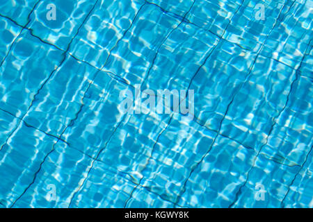 Blue ripped water in swimming pool background Stock Photo