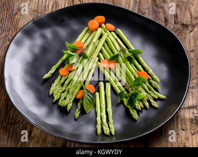 Fresh Vegetables Christmas tree.  View from above Stock Photo