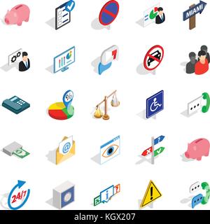 Comfy icons set, isometric style Stock Vector