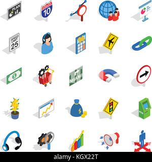 Suitable icons set, isometric style Stock Vector