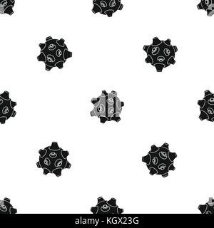 Moon with craters pattern seamless black Stock Vector