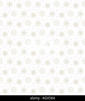 Seamless pattern of many snowflakes. Soft Christmas winter theme for gift wrapping. New Year seamless background Stock Vector