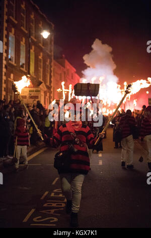 Bonfire Night in Lewes 2017 Stock Photo