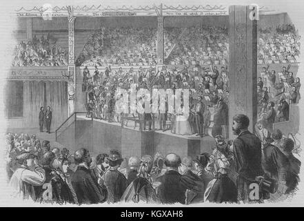 Shakespeare. Stratford-on-Avon. Oratorio of The Messiah, festival pavilion 1864. The Illustrated London News Stock Photo