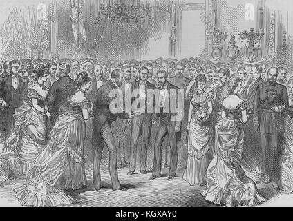 American Centennial Exhibition. President Grant Mr Childs. Philadelphia 1876. The Illustrated London News Stock Photo