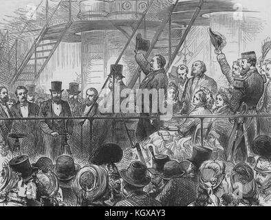 American Centennial Exhibition. President Grant. Machinery. Philadelphia 1876. The Illustrated London News Stock Photo