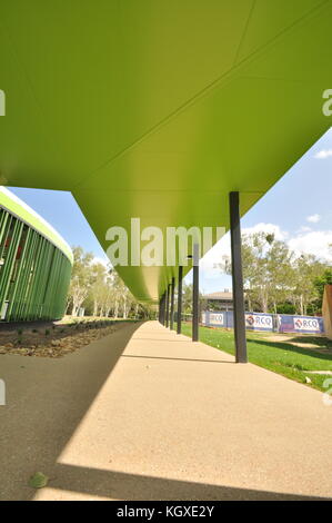 Pathway with cover to protect people from the harsh midday sun, James Cook University, Townsville, Queensland, Australia Stock Photo