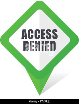 Access denied green square pointer web and mobile phone vector icon in eps 10 on white background with shadow Stock Vector