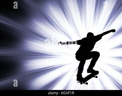 skateboarder on the abstract background - vector Stock Vector