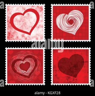 valentines stamps - vector Stock Vector