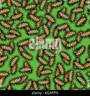 Seamless pattern of small virus, particles and molecules Stock Vector