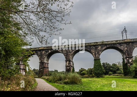 The Sankey Viaduct in Newton le Willows, Merseyside Stock Photo