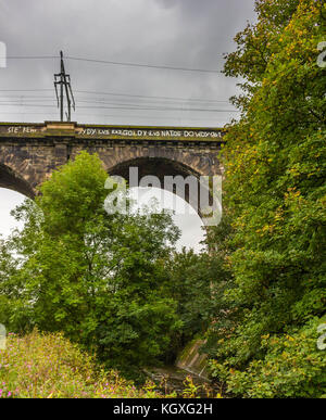 The Sankey Viaduct in Newton le Willows, Merseyside Stock Photo