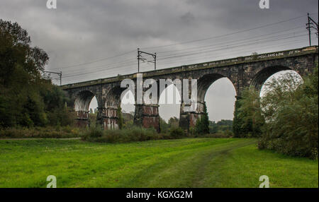 The Sankey Viaduct in Newton le Willows, Merseyside Stock Photo