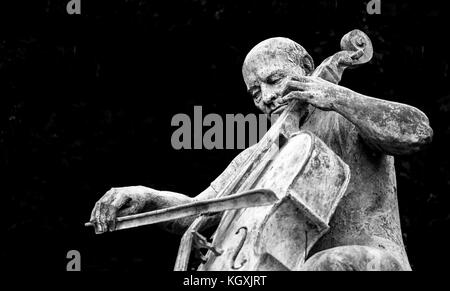 Bronze statue of Spanish cellist, composer, and conductor Pablo Casals. Stock Photo