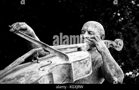 Bronze statue of Spanish cellist, composer, and conductor Pablo Casals. Stock Photo