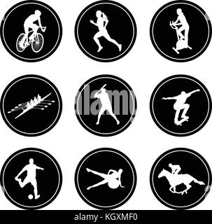 simple sport icons set - vector Stock Vector