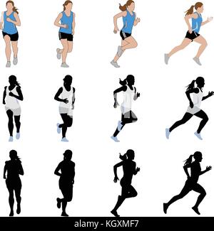 female runner - vector Stock Vector