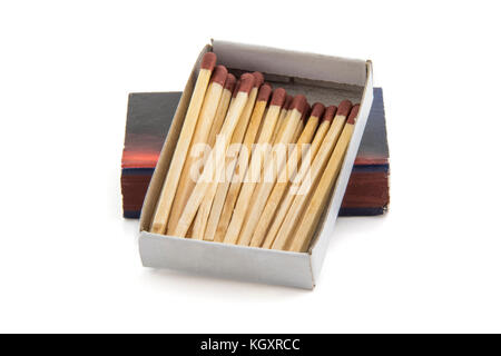 matches heap box isolated on white background Stock Photo