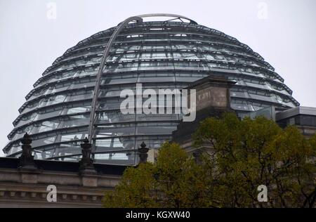 closeup of the glass dome on the Roof of the building in berlin Stock Photo