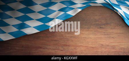 Invitation to Bavaria for Oktoberfest celebration.  Wooden background with copyspace. 3d illustration Stock Photo