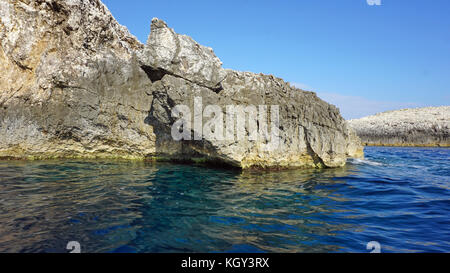 amazing blue cave in bisevo croatia Stock Photo