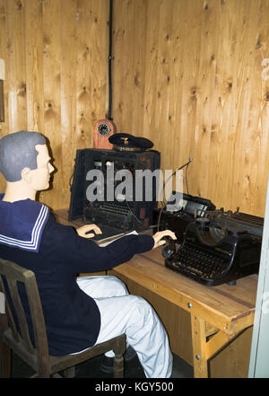 dh German Naval Signals HQ ST PETER PORT GUERNSEY Communications radio telephone operator 2nd world war museum channel islands ww2 second ii Stock Photo