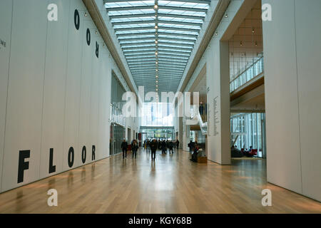 The main corridor in the Modern Wing of the Art Institute of Chicago. Stock Photo