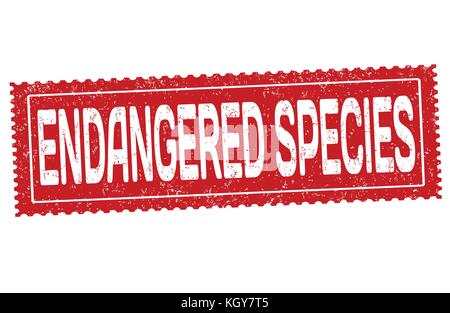 Endangered species grunge rubber stamp on white background, vector illustration Stock Vector