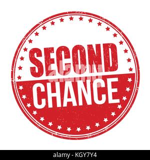 Second chance grunge rubber stamp on white background, vector illustration Stock Vector