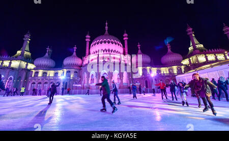 The Royal Pavilion Pop Up Ice Rink in Brighton 2017 UK Stock Photo